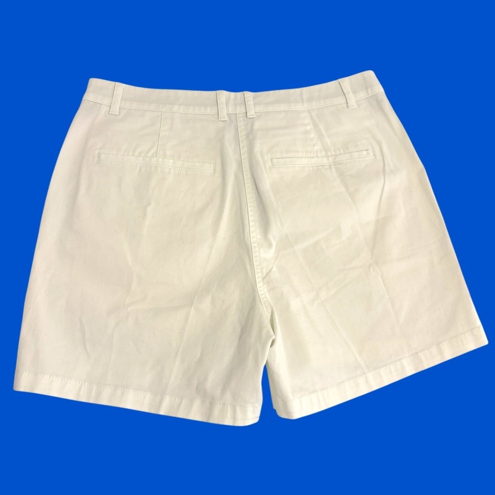New J.Crew Chino White Thick Cotton Shorts Women 4 Stretch Summer Coastal - Picture 4 of 10